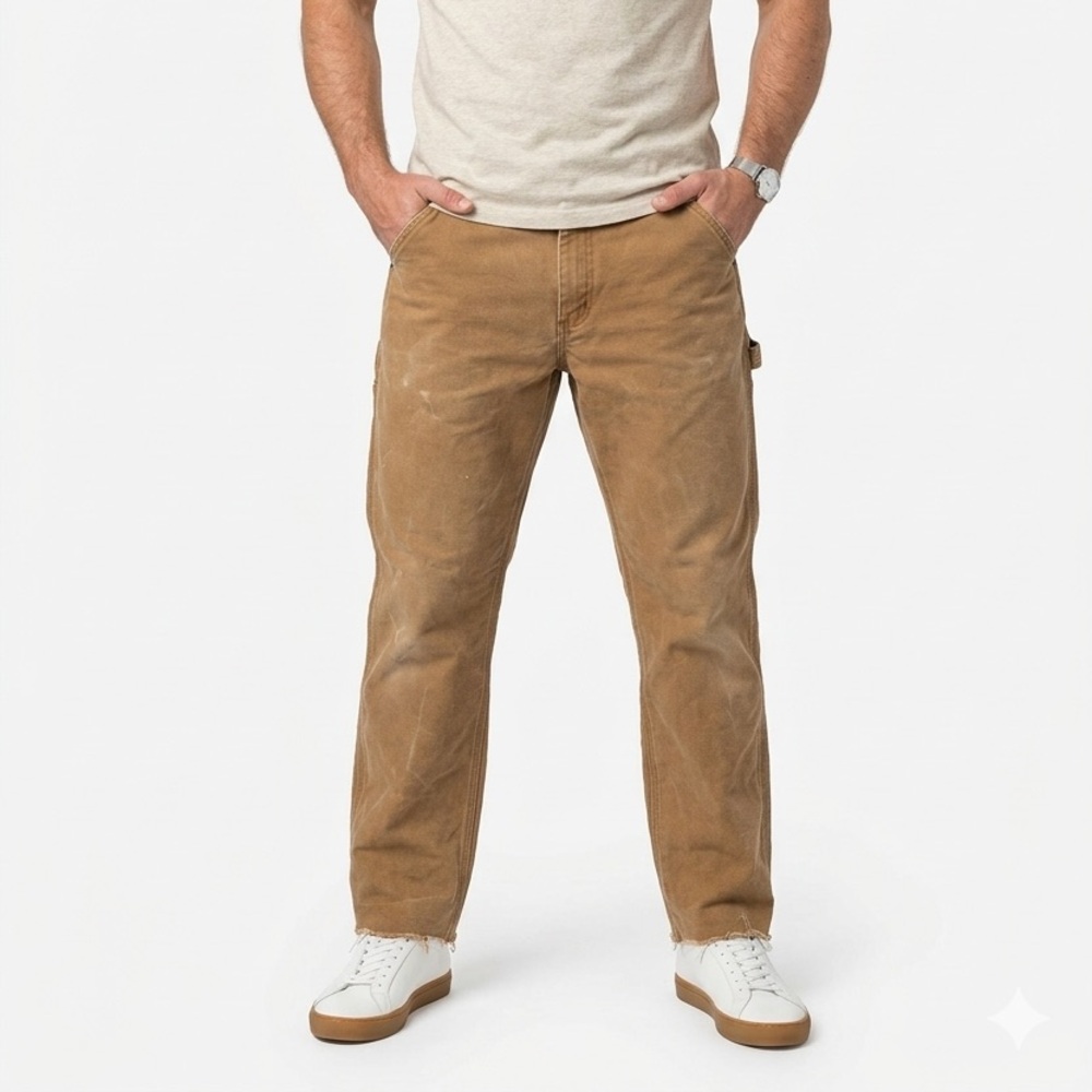 Dickies‎ Carpenter Work Pants Men’s 38x34 Relaxed Brown Canvas Utility Workwear